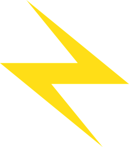 a yellow lightning bolt