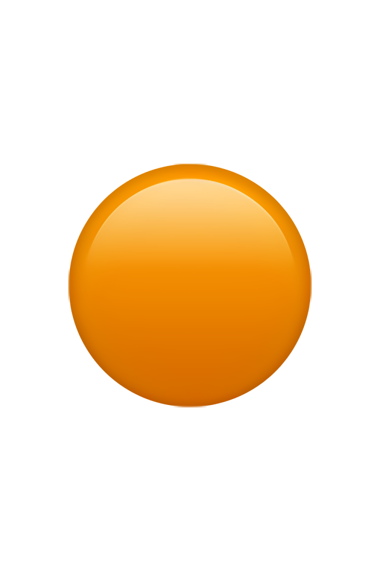 an orange button on a white background
