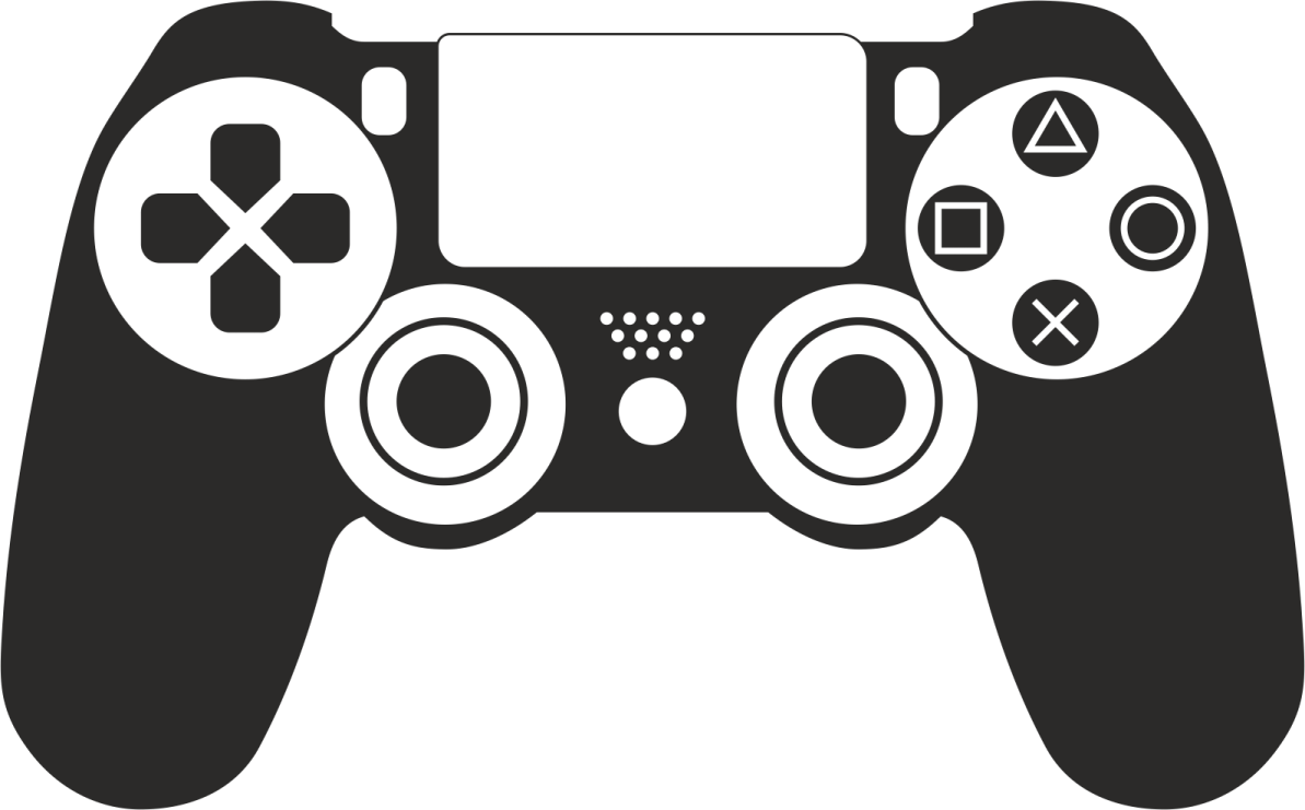 a black and white video game controller