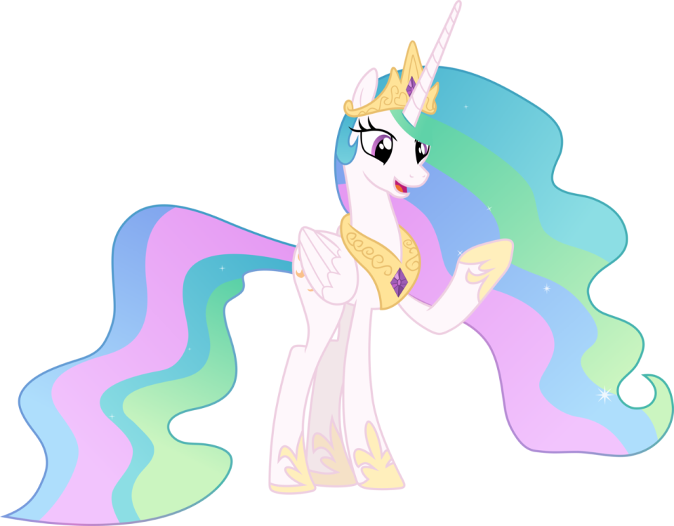 a rainbow - colored pony with long hair