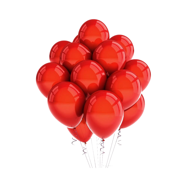 a bunch of red balloons