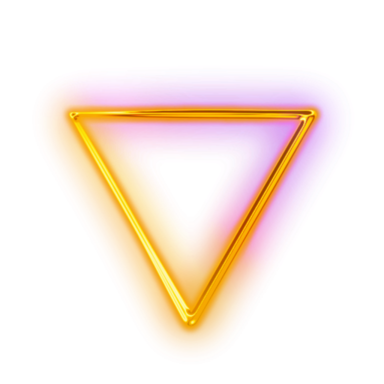 a gold triangle on a white background