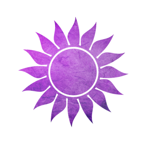 a purple sun on a white background