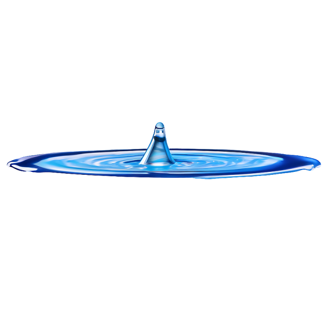 a blue water drop with a white background