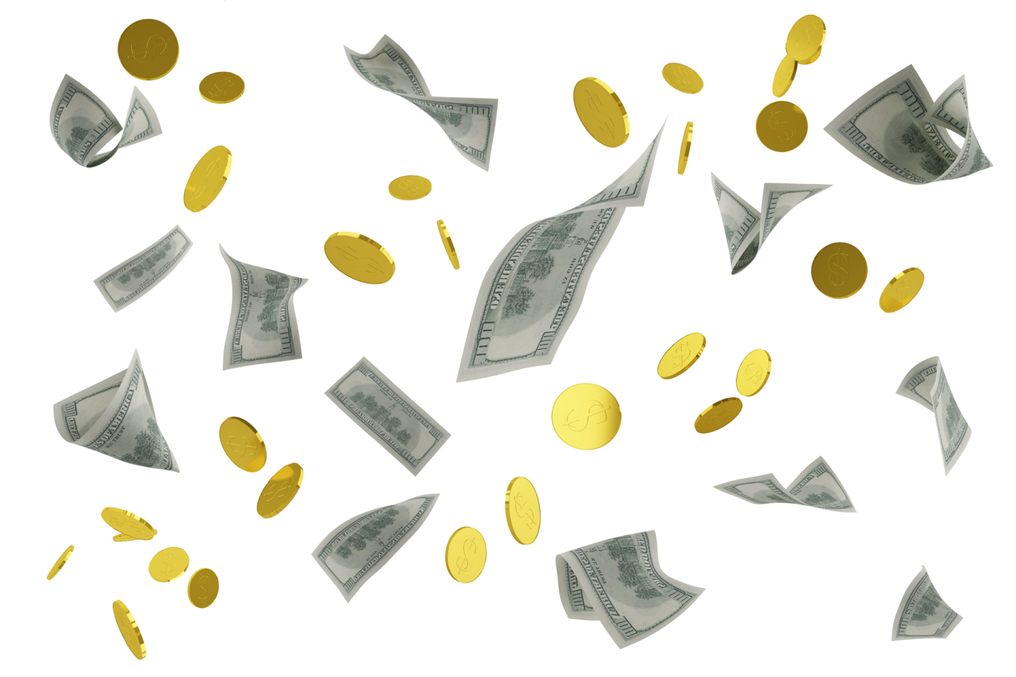 a bunch of money flying through the air