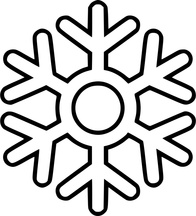 a black and white snowflake icon