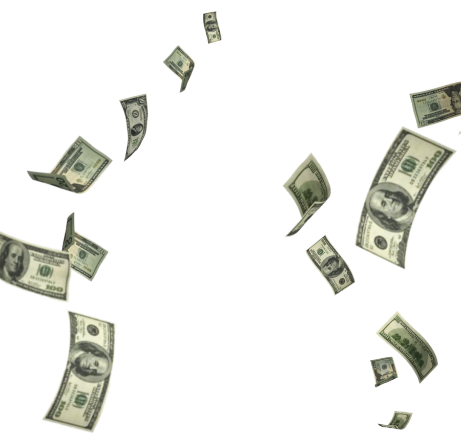 a bunch of money falling from the sky