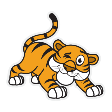 a cartoon tiger running