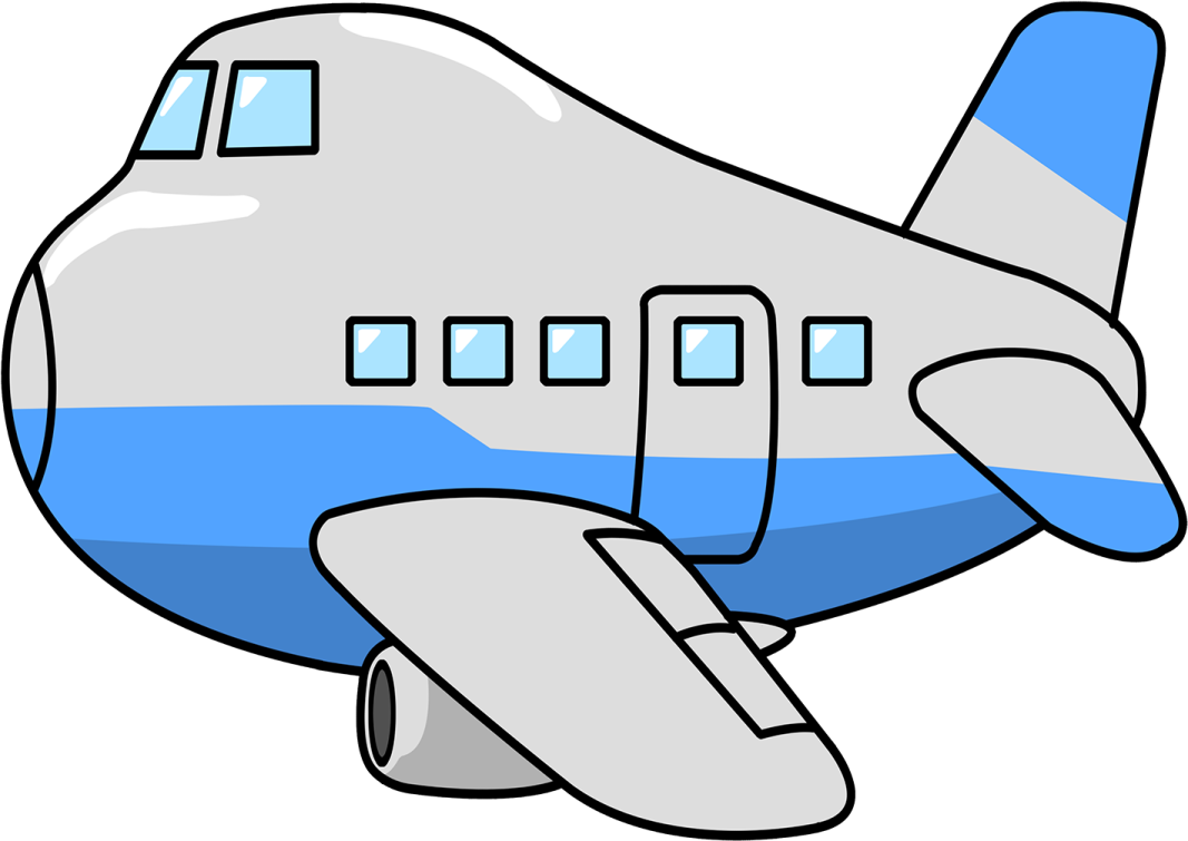 a blue and white airplane