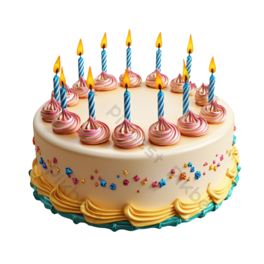 a birthday cake with candles on top