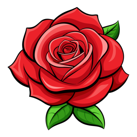 a red rose on a white background