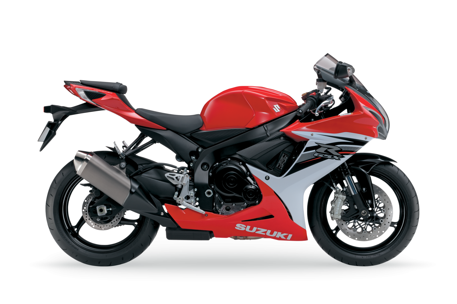 a red motorcycle on a white background