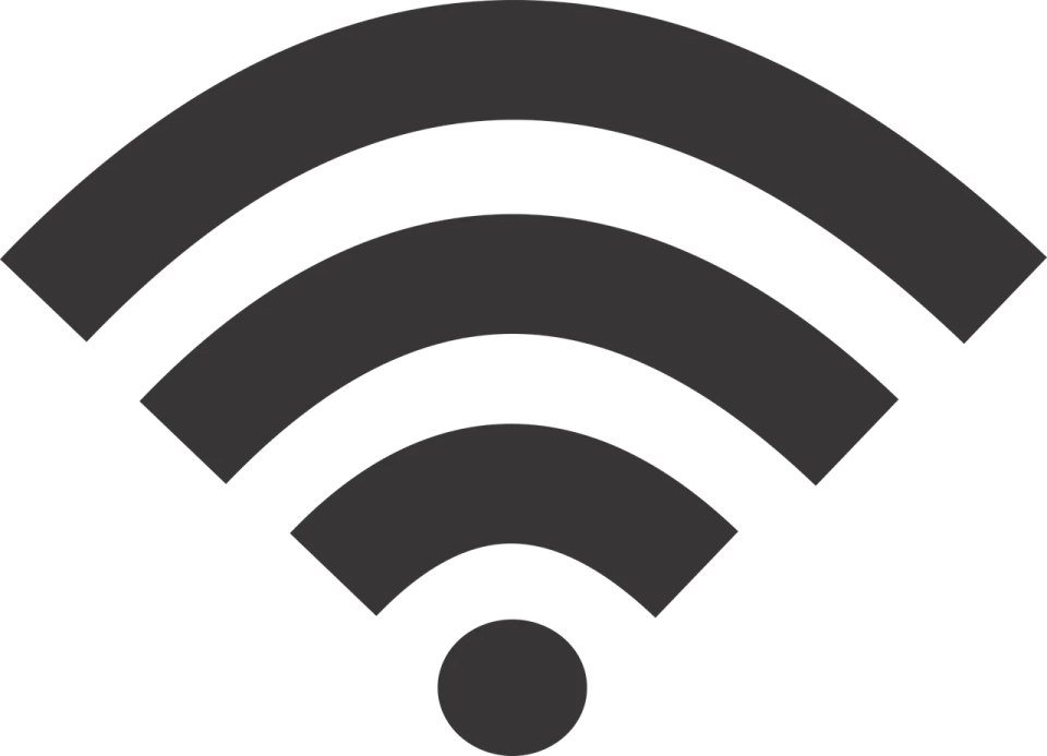 a black and white icon of a wi - fi