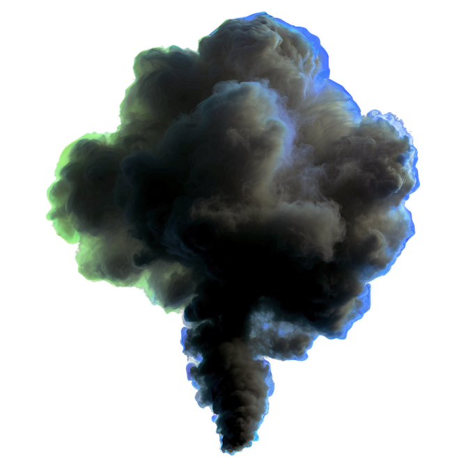 the smoke is black