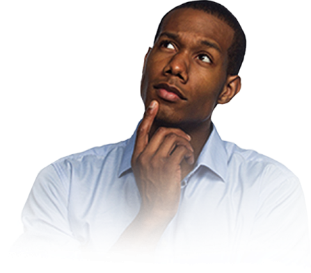 a man with his hand on his chin looking up