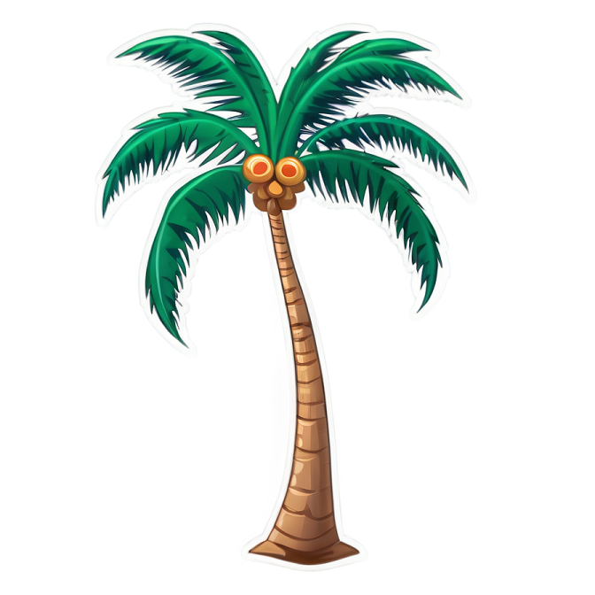 a palm tree on a white background