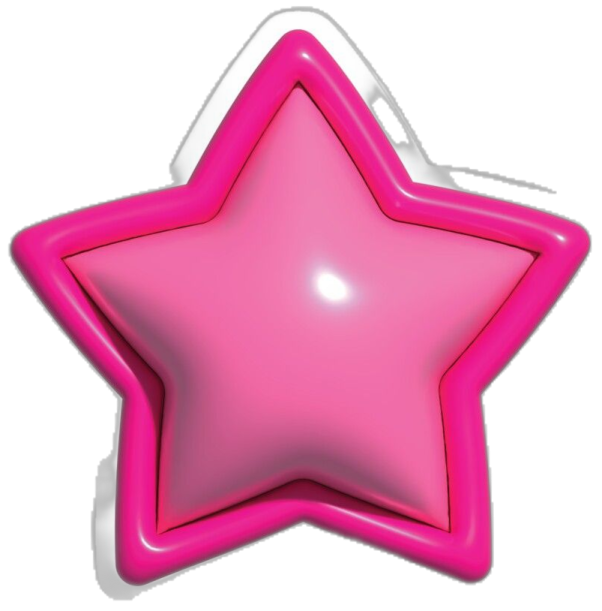 a pink star shaped object on a white background