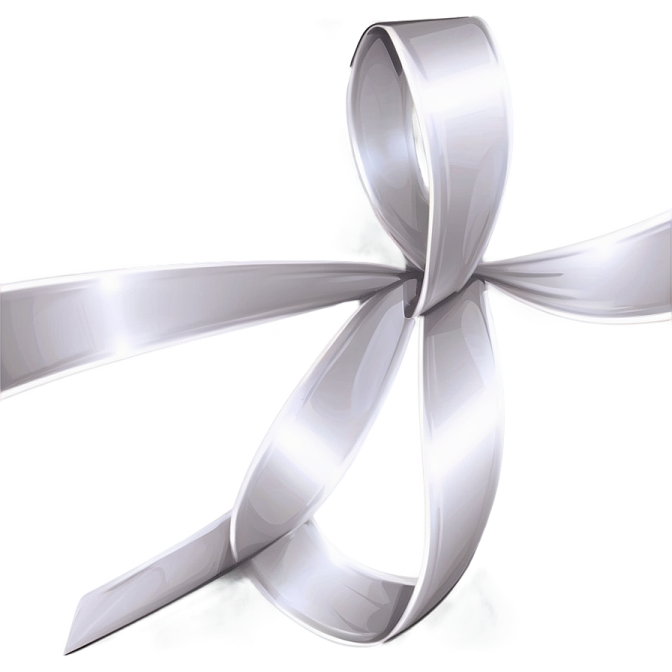 a silver ribbon on a white background