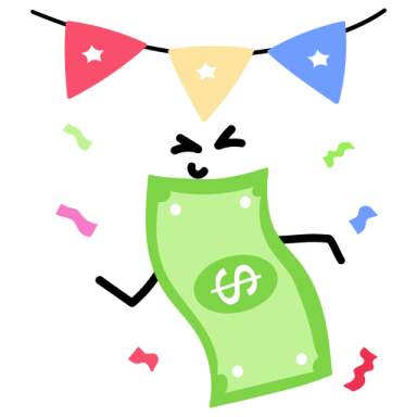 an illustration of a money bag with a dollar in it