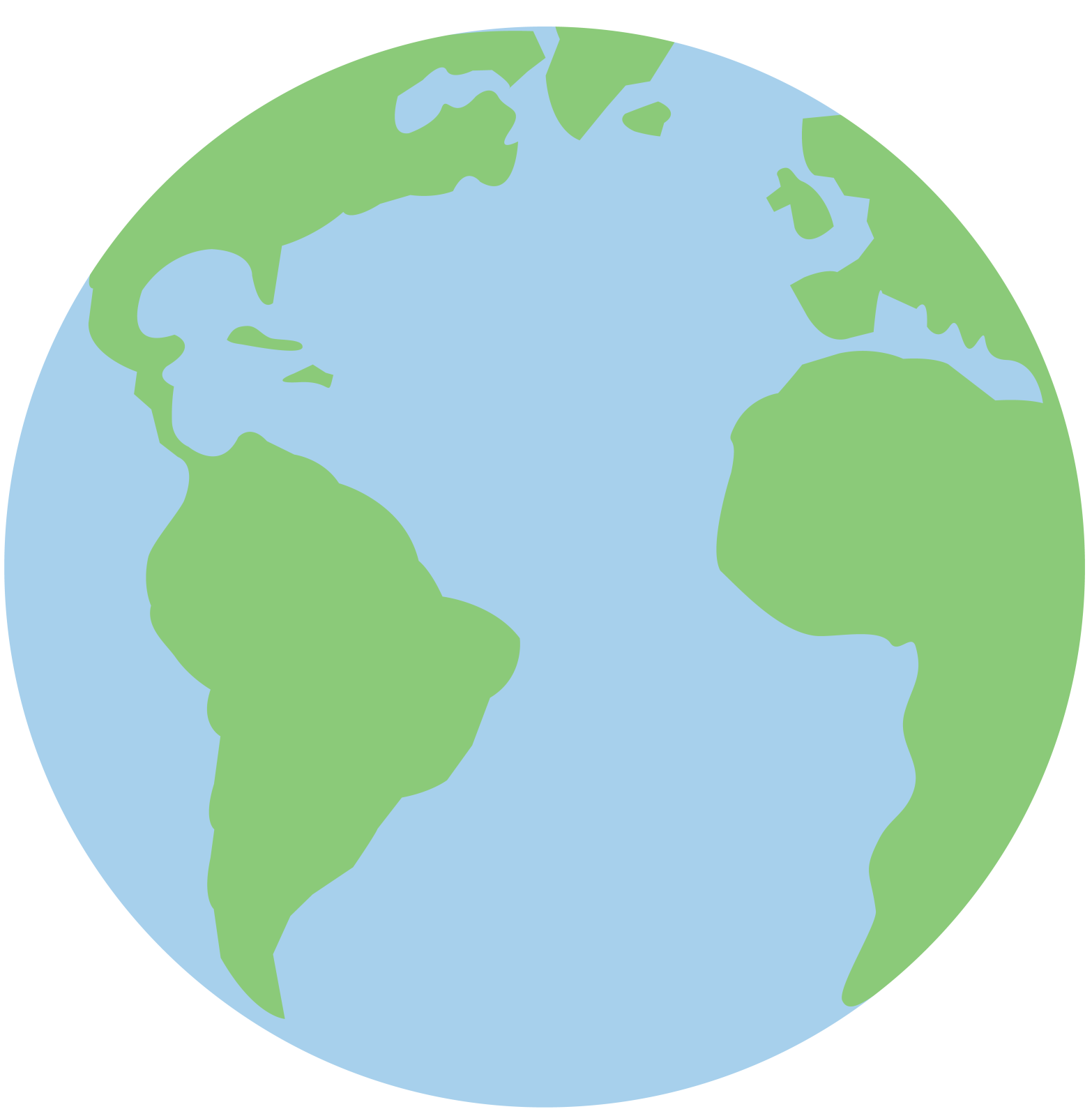a blue and green earth with a white background