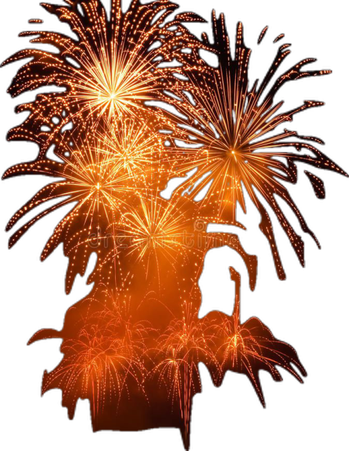 a firework with fireworks in the background