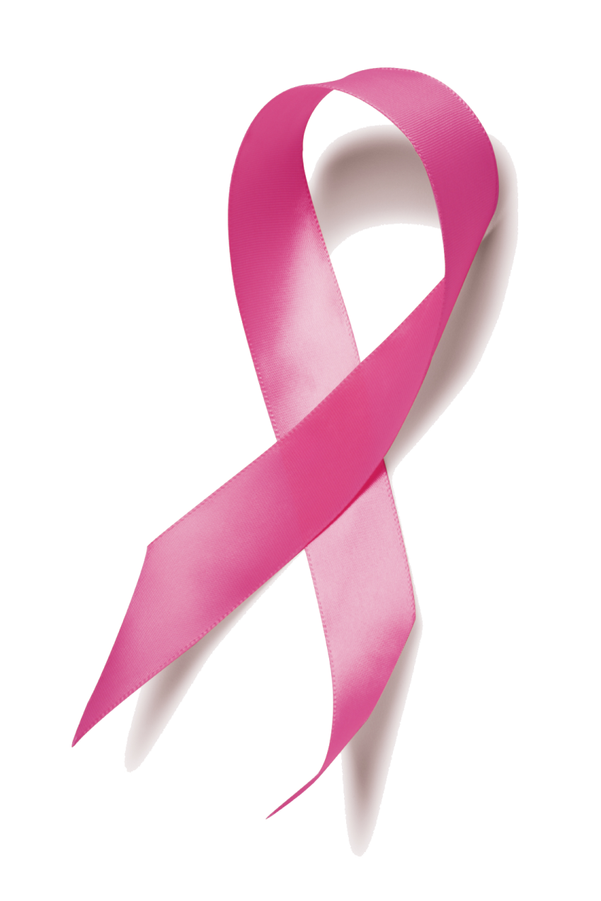 a pink ribbon on a white background