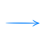 a blue arrow pointing up to the right