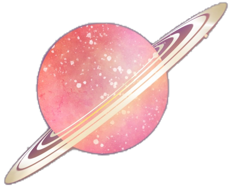 an image of saturn with a pink and white background