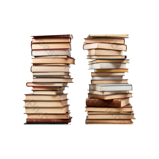 a stack of books on a white background
