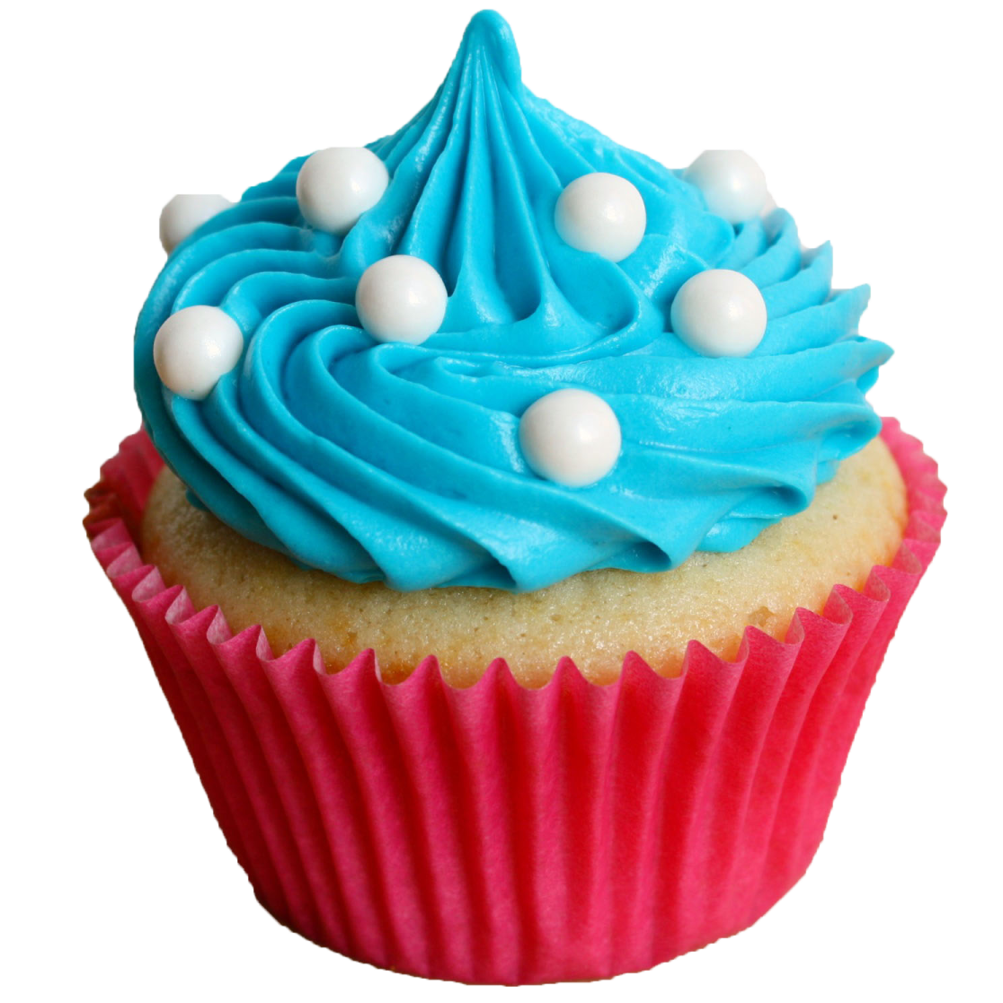 a cupcake with blue frosting on top