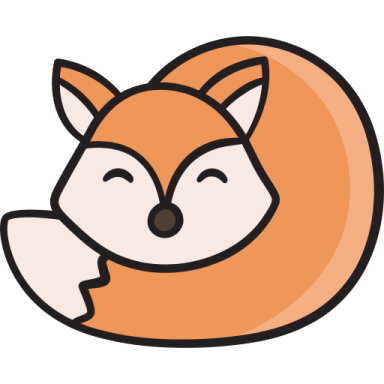a cartoon fox with its eyes closed