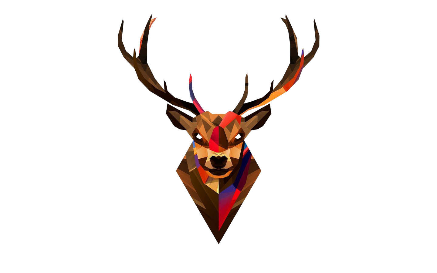 the head of a deer with colorful geometric shapes