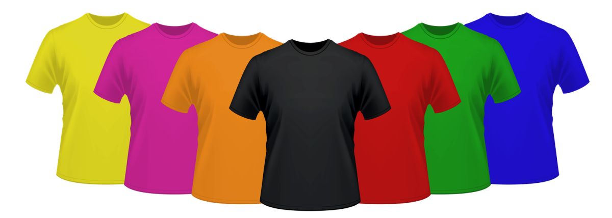 a group of t - shirts with different colors