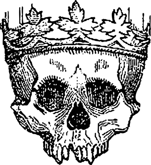 a skull with a crown on its head