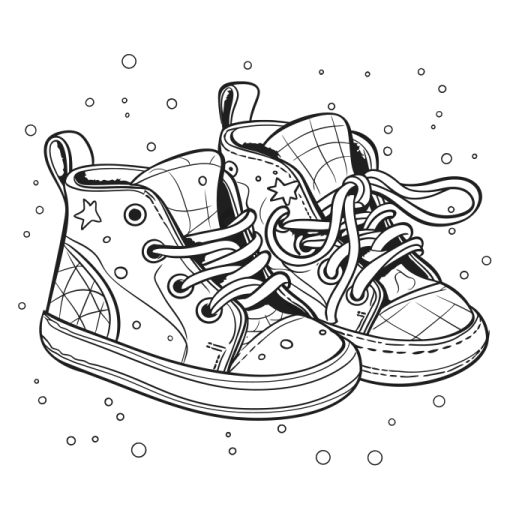 a pair of sneakers coloring page