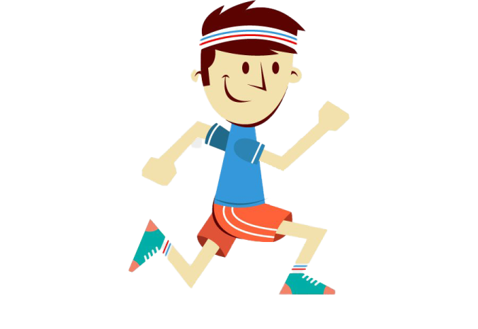 a cartoon character running