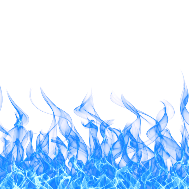 blue flames on a white background