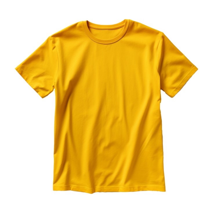 a yellow t - shirt on white background