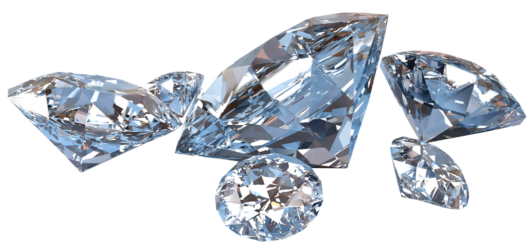 three diamonds on white background