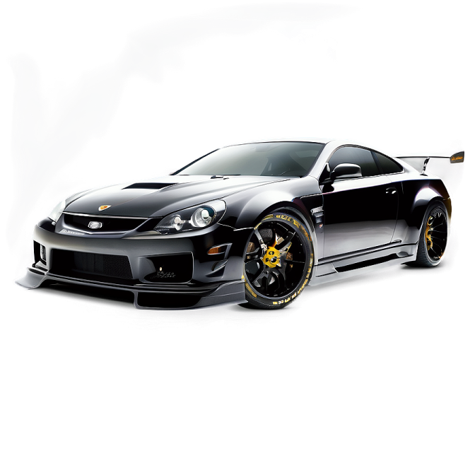 a black sports car on a white background
