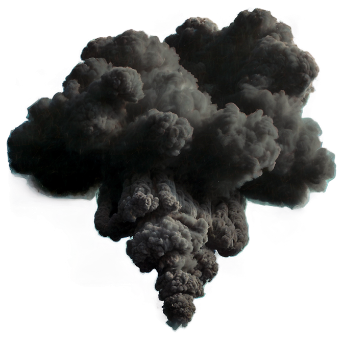 a black cloud of smoke on a white background