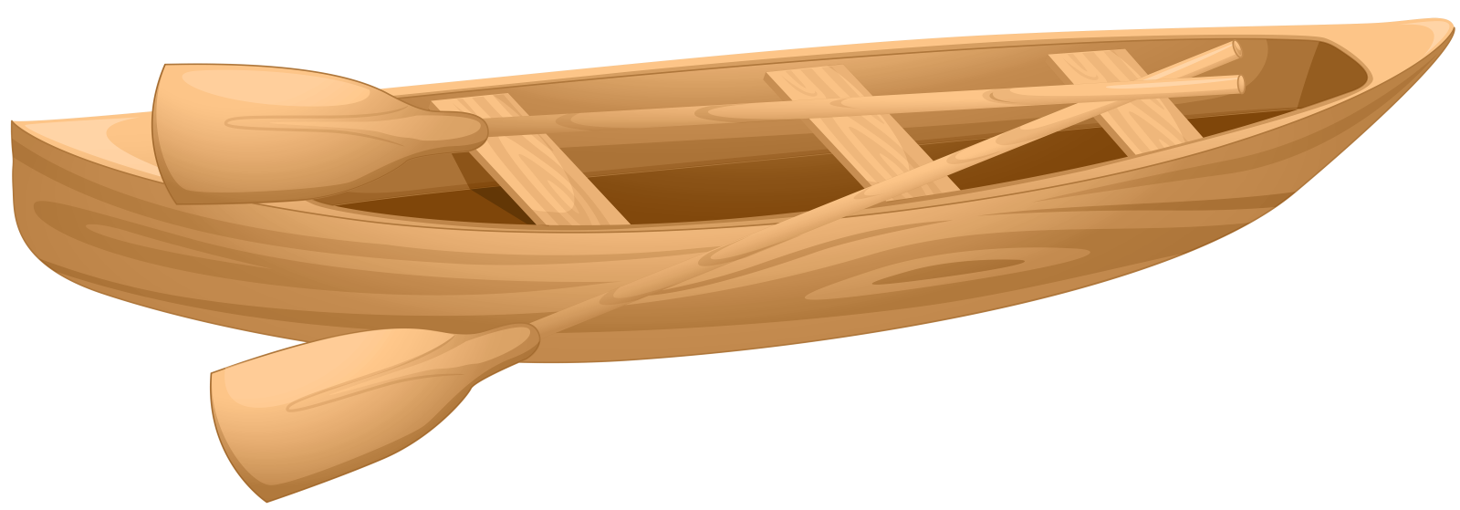 a wooden boat with a cross on the front