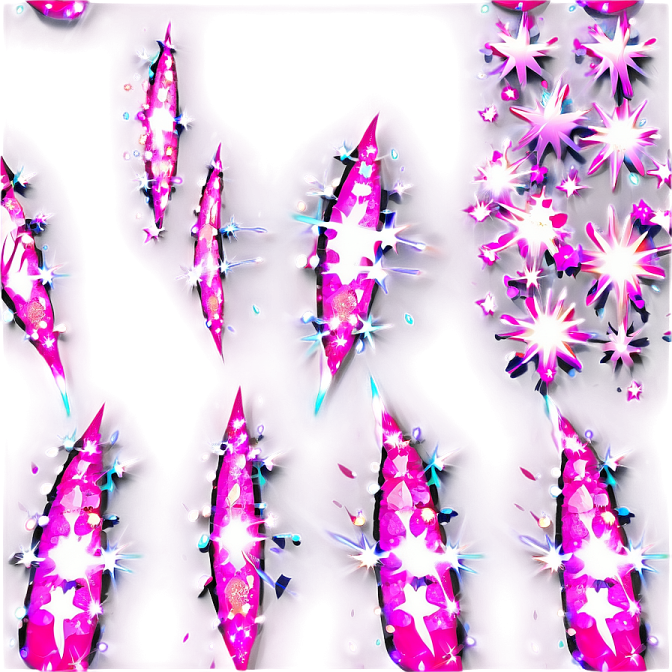 a white background with pink and blue crystals