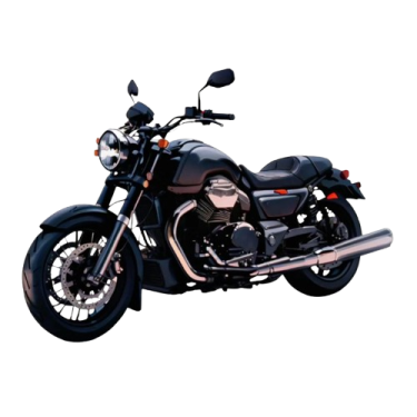 a black motorcycle on a white background