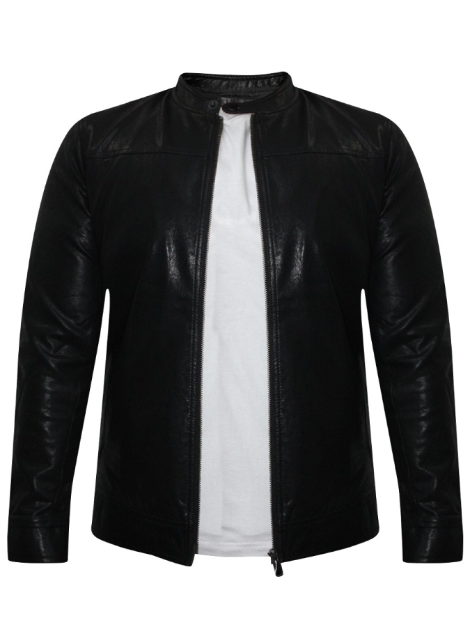 a black leather jacket