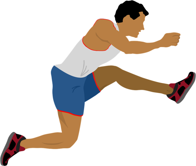 a man running on a white background