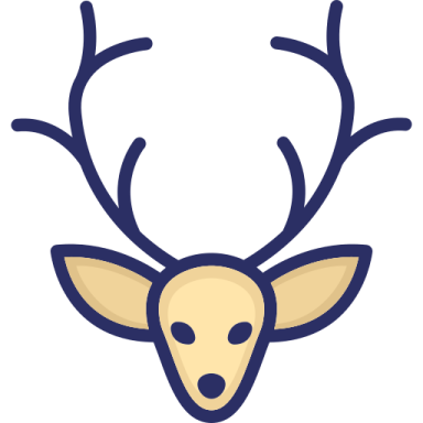 a deer head with ant ants