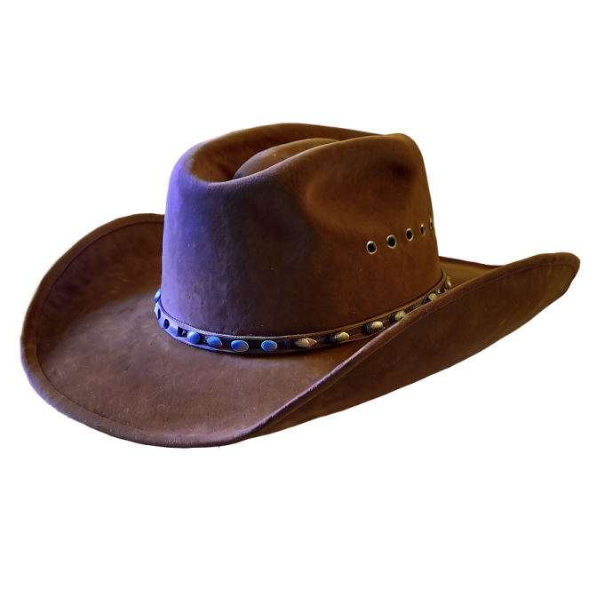 a brown cowboy hat on a white background