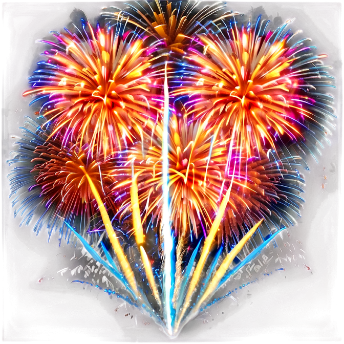 fireworks in the shape of a heart