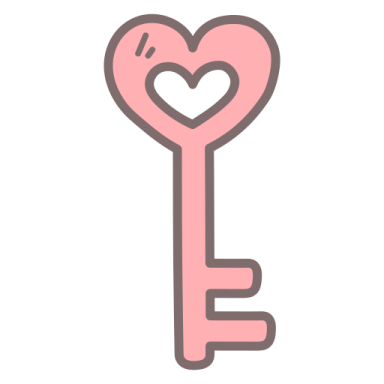 a pink key with a heart in the middle
